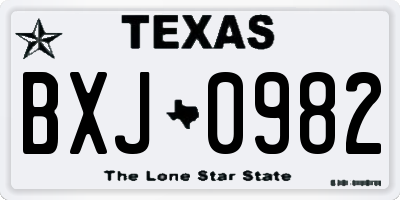 TX license plate BXJ0982