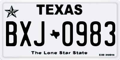 TX license plate BXJ0983