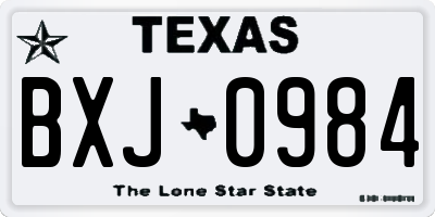 TX license plate BXJ0984