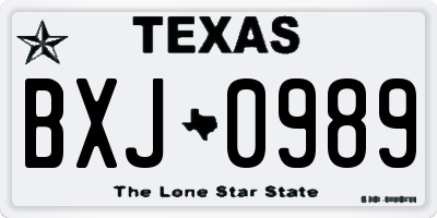 TX license plate BXJ0989