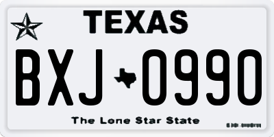 TX license plate BXJ0990