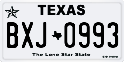 TX license plate BXJ0993