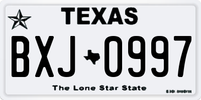 TX license plate BXJ0997