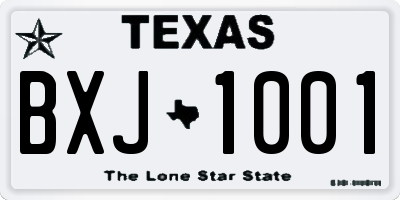 TX license plate BXJ1001