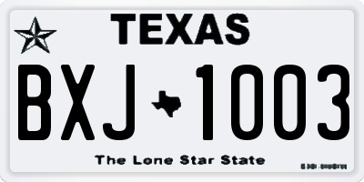 TX license plate BXJ1003