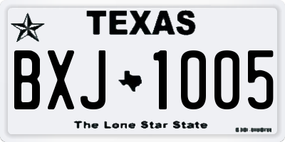 TX license plate BXJ1005