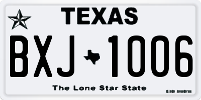 TX license plate BXJ1006