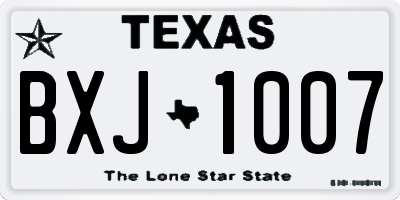 TX license plate BXJ1007