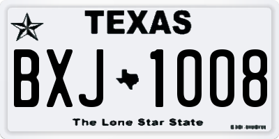 TX license plate BXJ1008