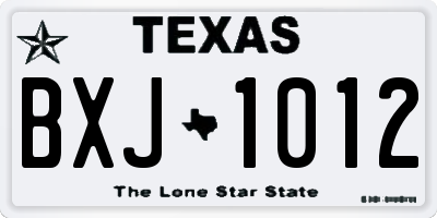 TX license plate BXJ1012