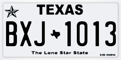 TX license plate BXJ1013