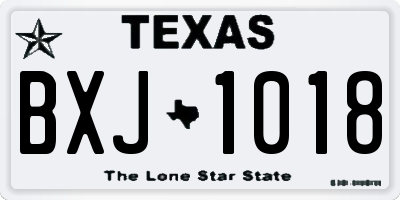 TX license plate BXJ1018