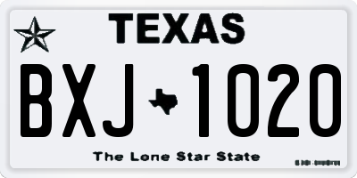 TX license plate BXJ1020
