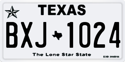 TX license plate BXJ1024