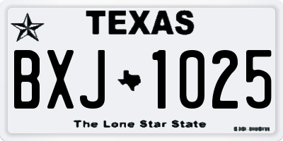 TX license plate BXJ1025