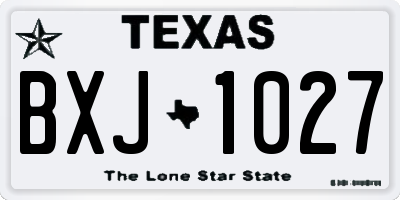 TX license plate BXJ1027