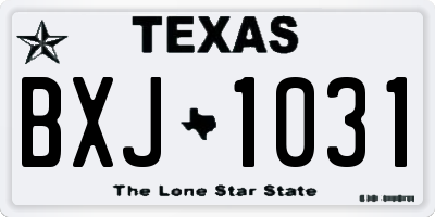 TX license plate BXJ1031
