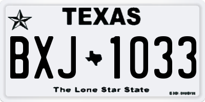 TX license plate BXJ1033