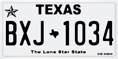 TX license plate BXJ1034