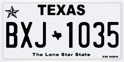 TX license plate BXJ1035