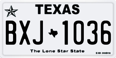 TX license plate BXJ1036