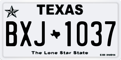 TX license plate BXJ1037