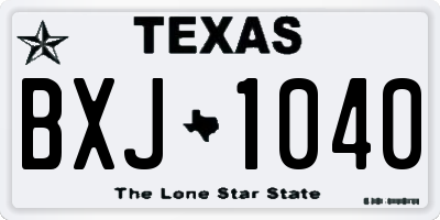 TX license plate BXJ1040