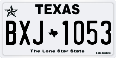 TX license plate BXJ1053