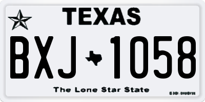 TX license plate BXJ1058
