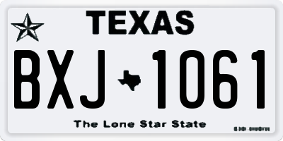 TX license plate BXJ1061