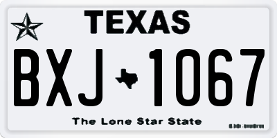 TX license plate BXJ1067