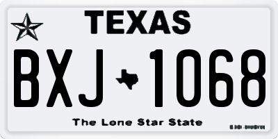 TX license plate BXJ1068
