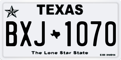 TX license plate BXJ1070