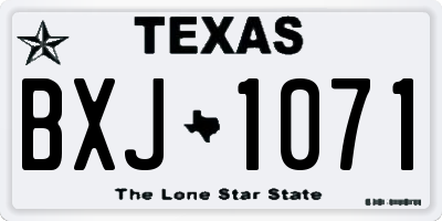 TX license plate BXJ1071