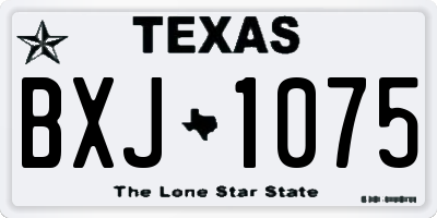 TX license plate BXJ1075