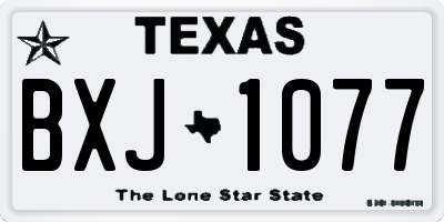 TX license plate BXJ1077