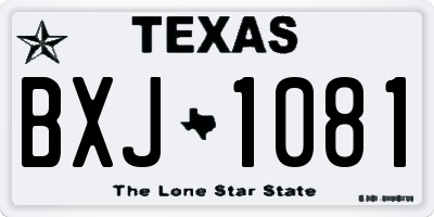 TX license plate BXJ1081