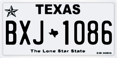 TX license plate BXJ1086