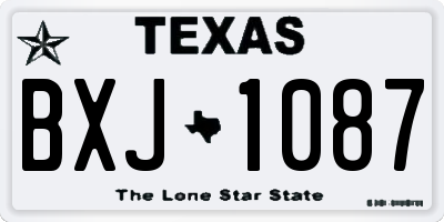 TX license plate BXJ1087