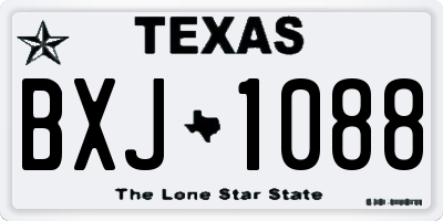 TX license plate BXJ1088