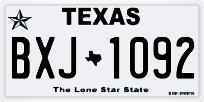 TX license plate BXJ1092