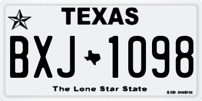 TX license plate BXJ1098