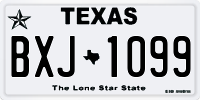 TX license plate BXJ1099