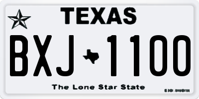 TX license plate BXJ1100