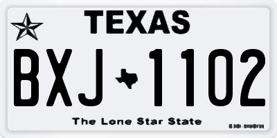 TX license plate BXJ1102