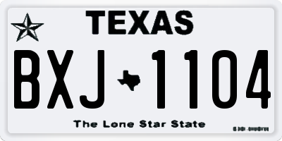 TX license plate BXJ1104