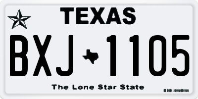TX license plate BXJ1105