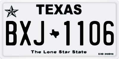 TX license plate BXJ1106