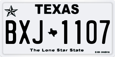 TX license plate BXJ1107