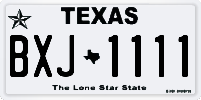 TX license plate BXJ1111